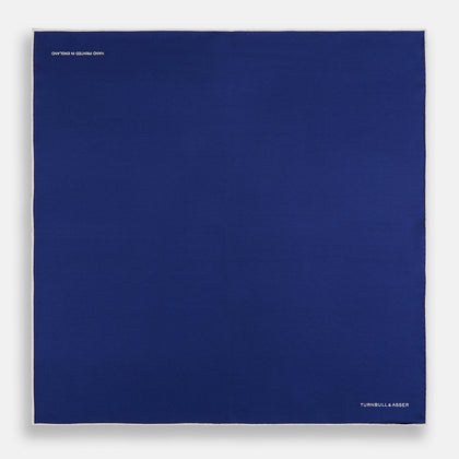 Royal Blue Piped Silk Pocket Square Image 3
