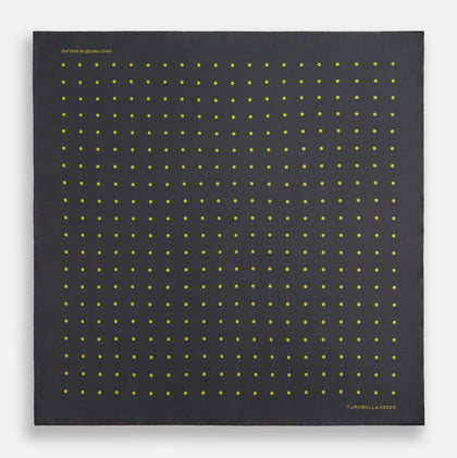 Grey and Lime Spot Silk Pocket Square Image 3