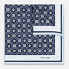 View 1 of product Navy Floral Tile Silk Pocket Square OS