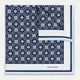 Navy Floral Tile Silk Pocket Square OS