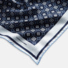 View 2 of product Navy Floral Tile Silk Pocket Square OS