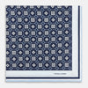 View 3 of product Navy Floral Tile Silk Pocket Square OS