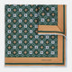 Forest Green Floral Tile Silk Pocket Square OS