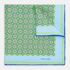 View 1 of product Fern Green Floral Tile Silk Pocket Square OS