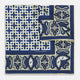 Azzurro Square-Patterned and Paisley Patterned Silk Pocket Square OS