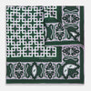 View 1 of product Forest Green Square-Patterned and Paisley Patterned Silk Pocket Square OS