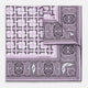 Lilac Square-Patterned and Paisley Patterned Silk Pocket Square OS