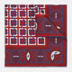 Red Square-Patterned and Paisley Patterned Silk Pocket Square OS