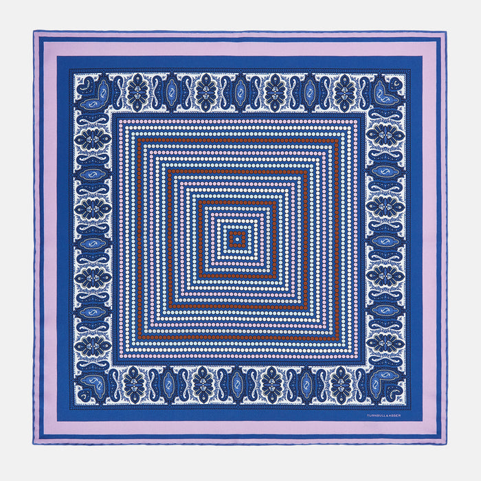 Azzurro Dots and Paisley Silk Pocket Square Image 3
