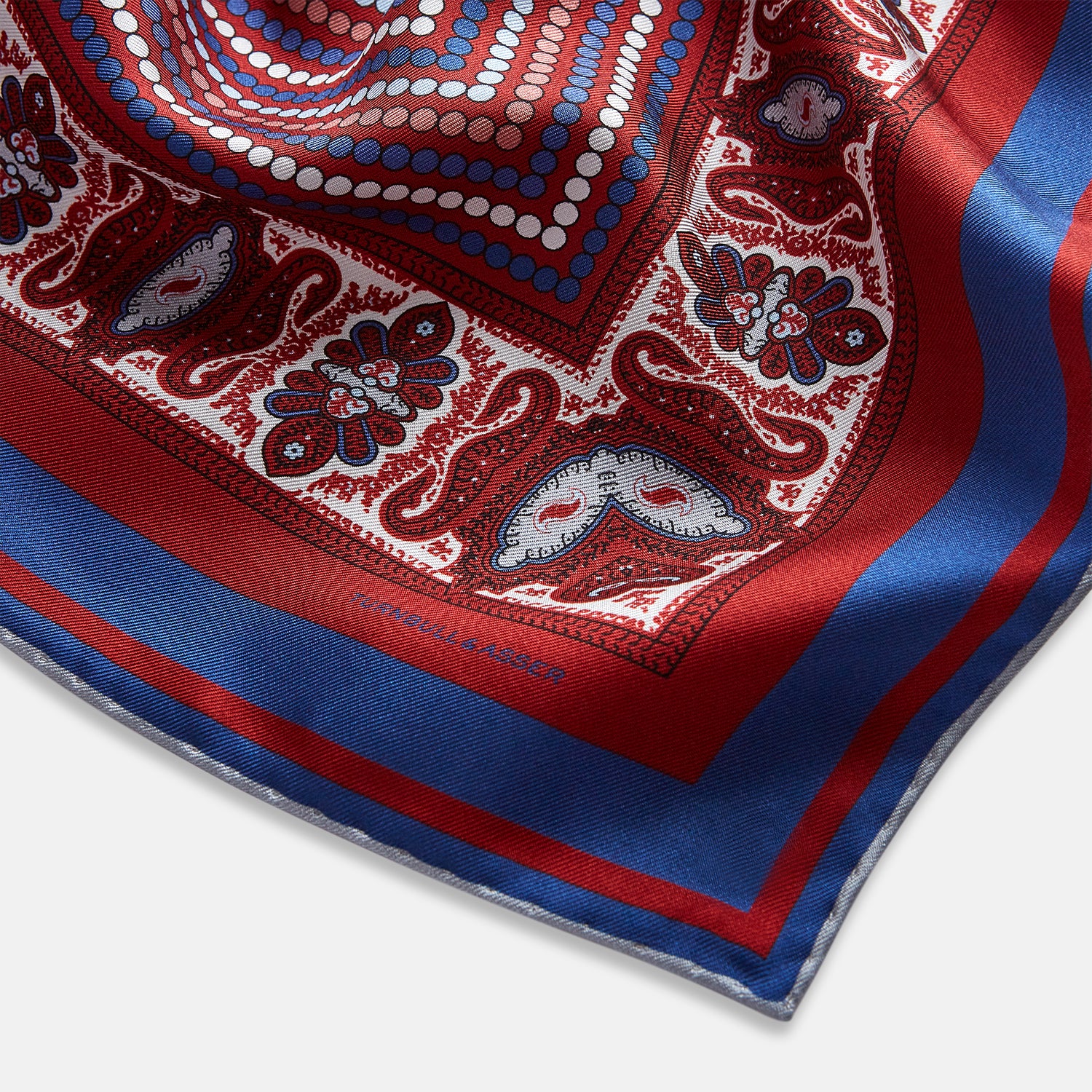 View 2 of product Red Dots and Paisley Silk Pocket Square OS