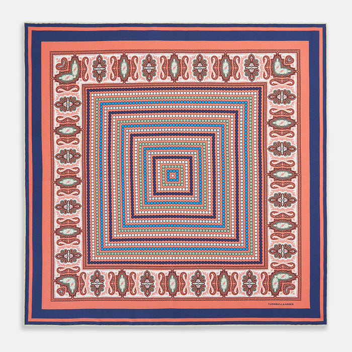 Orange Dots and Paisley Silk Pocket Square Image 3