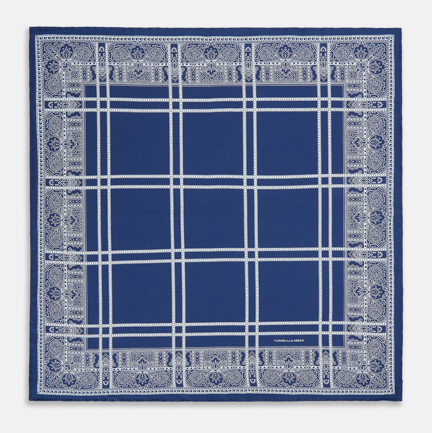 View 4 of product Azzurro Paisley Bandanda Patterned Silk Pocket Square OS