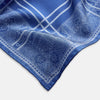 View 2 of product Avio Blue Paisley Bandana Patterned Silk Pocket Square OS