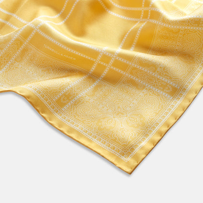 Banana Paisley Bandana Patterned Silk Pocket Square Image 1
