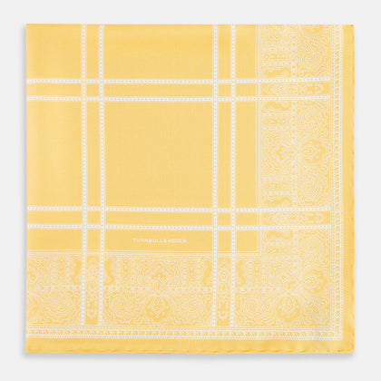 Banana Paisley Bandana Patterned Silk Pocket Square Image 2