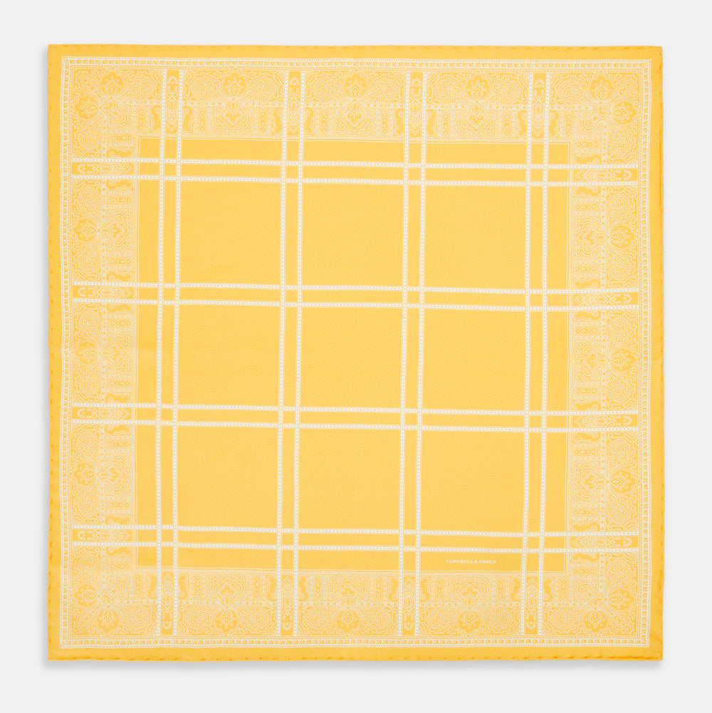 Banana Paisley Bandana Patterned Silk Pocket Square OS
