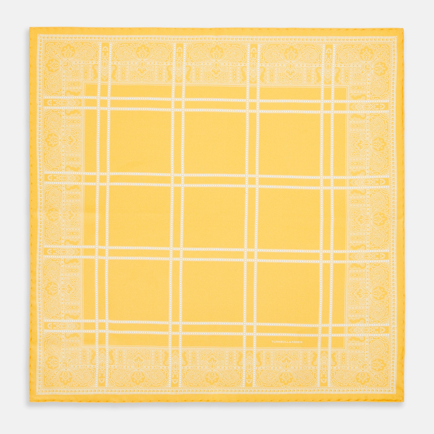 View 4 of product Banana Paisley Bandana Patterned Silk Pocket Square OS