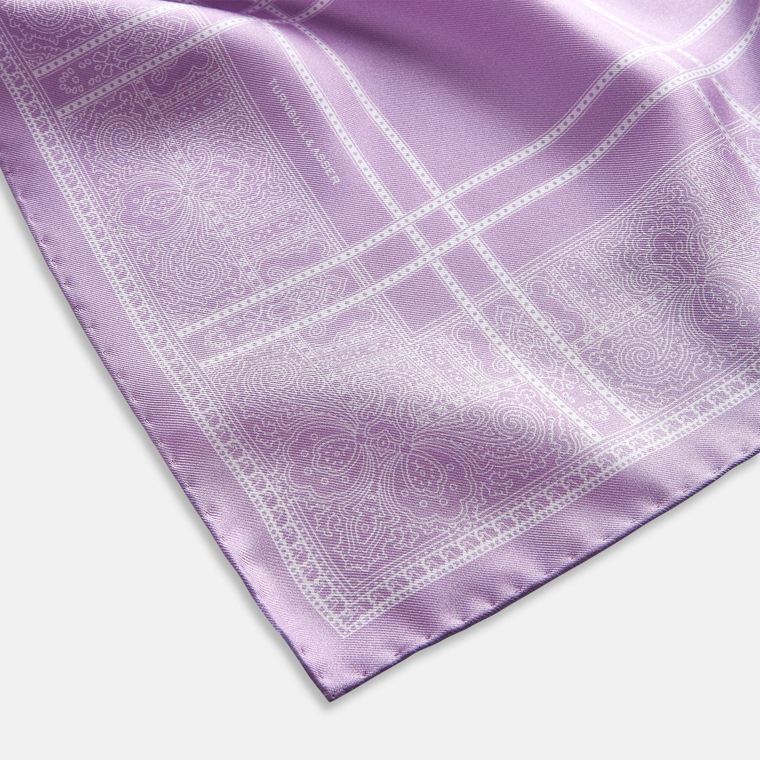 View 2 of product Lilac Paisley Bandana Patterned Silk Pocket Square OS