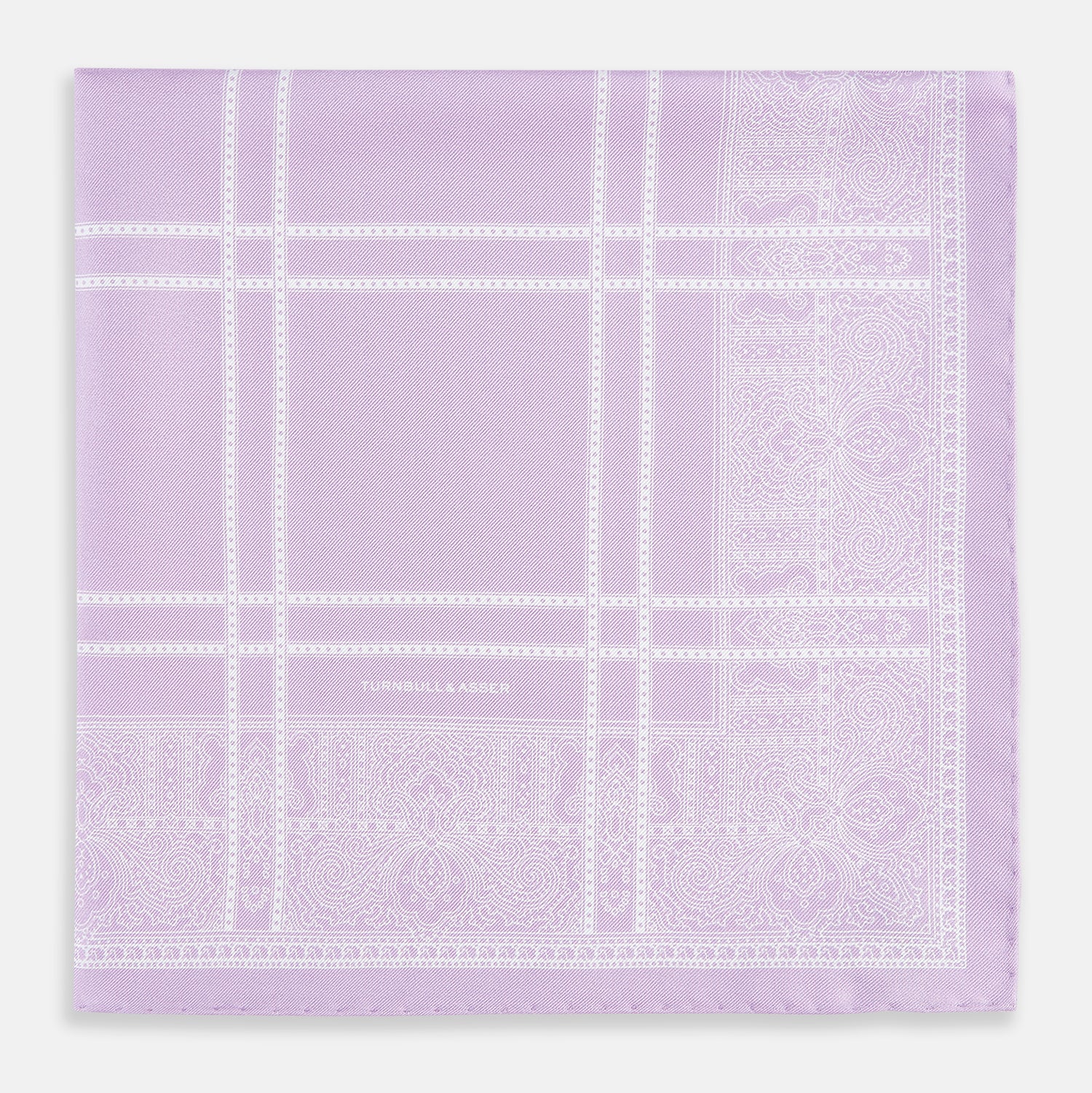 View 3 of product Lilac Paisley Bandana Patterned Silk Pocket Square OS