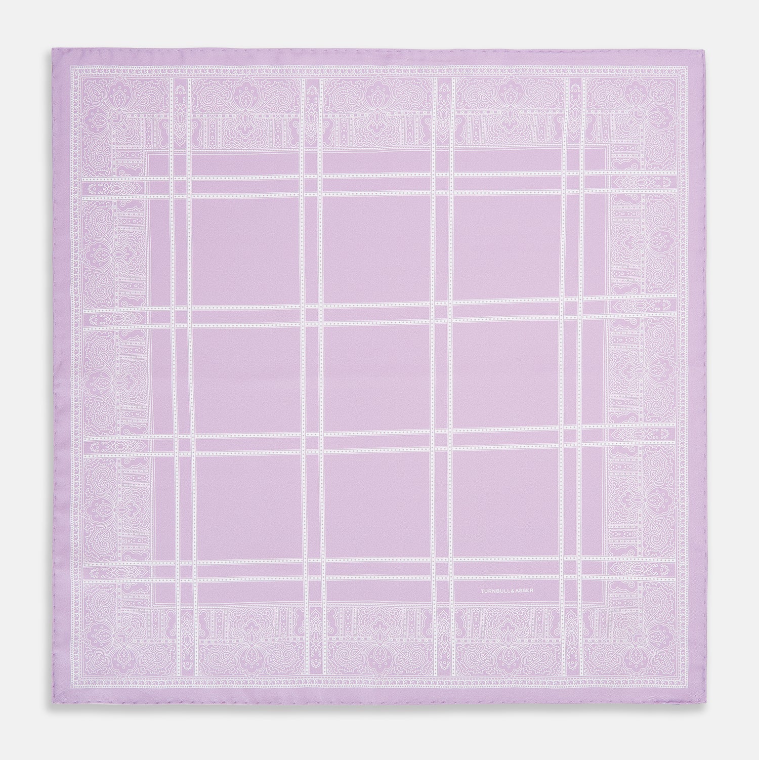 View 4 of product Lilac Paisley Bandana Patterned Silk Pocket Square OS