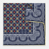 View 1 of product Dark Navy Floral Tile and Paisley Silk Pocket Square OS