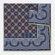 Dark Navy Floral Tile and Paisley Silk Pocket Square OS