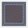 View 3 of product Dark Navy Floral Tile and Paisley Silk Pocket Square OS