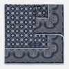 View 1 of product Navy Floral Tile and Paisley Silk Pocket Square OS