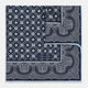 Navy Floral Tile and Paisley Silk Pocket Square OS
