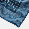 View 2 of product Azzurro Floral Tile and Paisley Silk Pocket Square OS