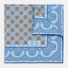 View 1 of product Blue Floral Tile and Paisley Silk Pocket Square OS