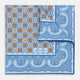 Blue Floral Tile and Paisley Silk Pocket Square OS