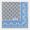 View 3 of product Blue Floral Tile and Paisley Silk Pocket Square OS