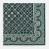 View 3 of product Forest Green Floral Tile and Paisley Silk Pocket Square OS