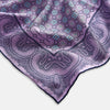 View 2 of product Lilac Floral Tile and Paisley Silk Pocket Square OS