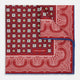 Red Floral Tile and Paisley Silk Pocket Square OS
