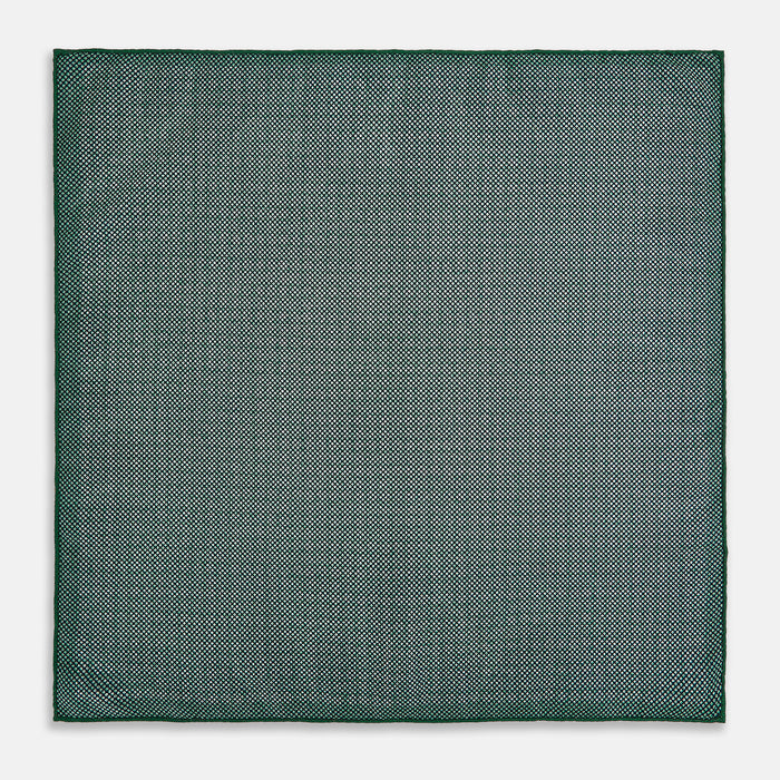 Rosette Green Pocket Square in Silk Image 5