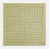 View 4 of product A yellow silk pocket square featuring a small black grid pattern of dotted squares, neatly folded at one corner. "Turnbull & Asser UK" is printed in the bottom right corner.