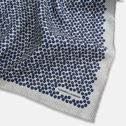 Floral Grey Pocket Square in Silk Image 2