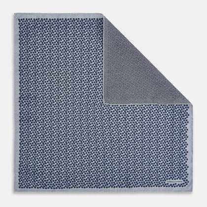 Floral Blue Pocket Square in Silk