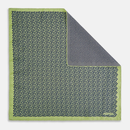 Floral Green Pocket Square in Silk