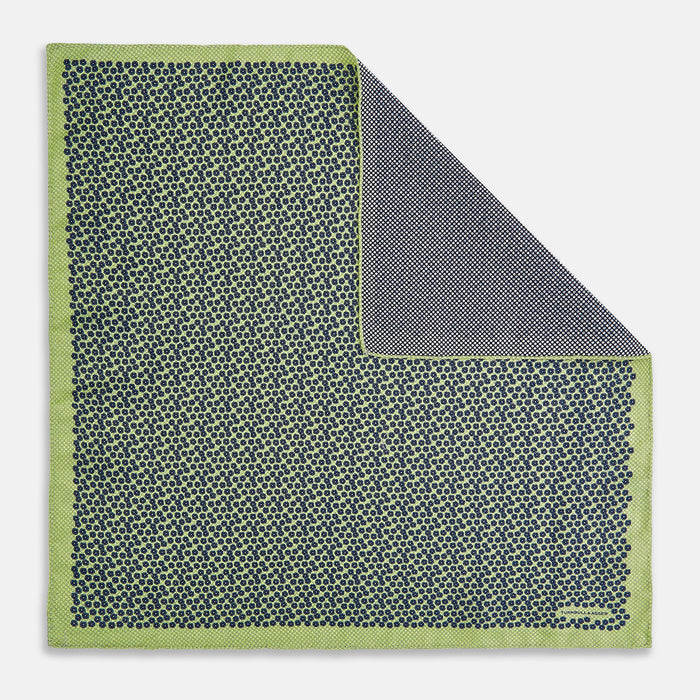 Floral Green Pocket Square in Silk Image 3