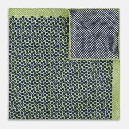 Floral Green Pocket Square in Silk Image 3
