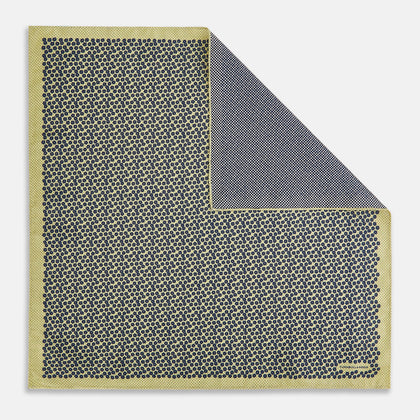 Floral Yellow Pocket Square in Silk
