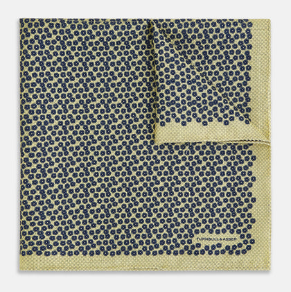 Floral Yellow Pocket Square in Silk Image 1