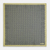 View 5 of product Introducing the Floral Yellow Pocket Square in Silk by Turnbull & Asser UK—a sophisticated square accessory featuring a vibrant yellow border and a black-and-white geometric dot pattern. One corner is tastefully folded to reveal its double-sided design, showcasing a smaller, denser dot motif on the reverse. Perfect for adding a modern touch of flair to any outfit or setting.