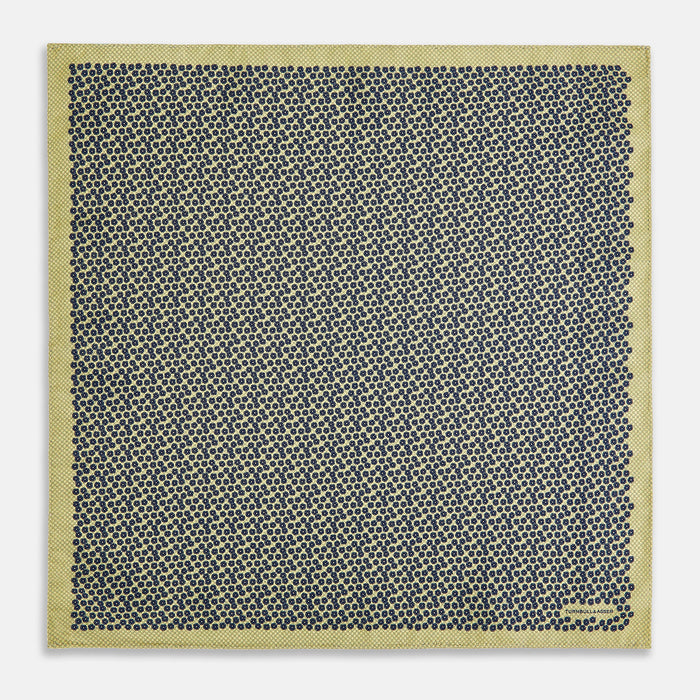 Floral Yellow Pocket Square in Silk Image 4