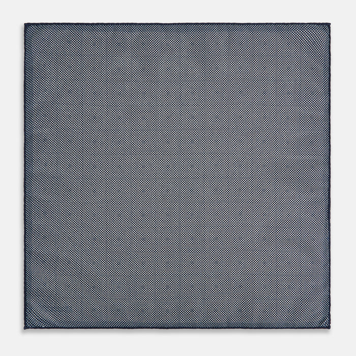 Geometric Navy Tile Pocket Square in Silk Image 5