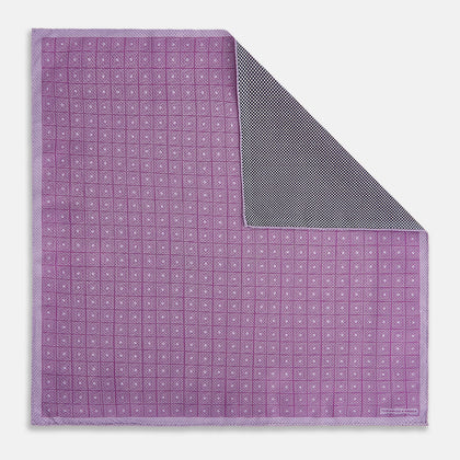 Geometric Lilac Tile Pocket Square in Silk
