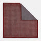 The Turnbull & Asser UK Geometric Burgundy Tile Pocket Square in Silk is displayed partly folded, showcasing its bold geometric grid pattern with concentric burgundy squares on the front and a contrasting black-and-white dotted design on the reverse.